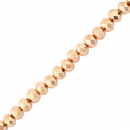 Top Facet kralen 4x3mm disc Metallic rose gold