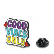 Pins "Good vibes only" Purple-turquoise-yellow