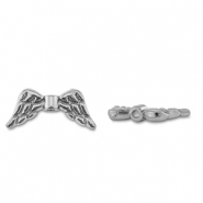Roestvrij stalen (RVS) Stainless steel kralen angel wings Silver