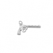 Brass TQ metaal bedels revolver Silver