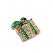 Broches kerstcadeau Gold-green