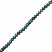 Top Facet kralen 6x4mm disc Dark green