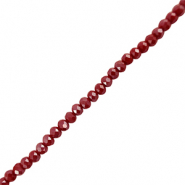 Top Facet kralen 4x3mm disc Dark red