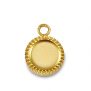 Birthstones bedel met setting Stainless Steel (RVS) voor SS16 flat back Gold