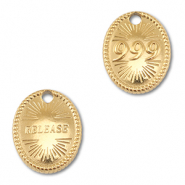 BY31&reg; Roestvrij stalen (RVS) stainless steel bedel angelnumbers 999 / release Gold