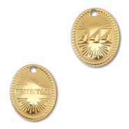 BY31&reg; Roestvrij stalen (RVS) stainless steel bedel angelnumbers 444 / protection Gold