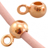 Metalen DQ hanger met oog (voor 2mm leer) Ros&eacute; Goud (nikkelvrij)