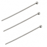 DQ metaal nietstift met bolletje 25mm Antiek zilver (nikkelvrij)