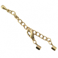 DQ metaal verlengketting set met karabijnslot en 2mm klem Antiek brons (nikkelvrij)