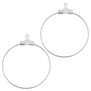 Onderdelen DQ metaal creool oorring hanger 30mm Antiek zilver (nikkelvrij)