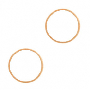 Bedels DQ metaal tussenstuk cirkel 14mm Rosé goud (nikkelvrij)