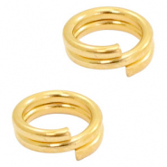Onderdelen DQ metaal splitring 7mm Goud (nikkelvrij)