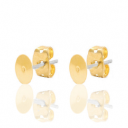 Onderdelen DQ metaal oorstekers 4mm Goud (nikkelvrij)