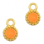 Bedels DQ metaal 8mm Goud-neon orange (nikkelvrij)