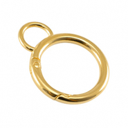 Onderdelen DQ metaal sleutelhanger 28mm met oog Goud (nikkelvrij)