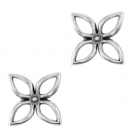 Bedels DQ metaal bedel / tussenstuk bloem Antiek zilver (nikkelvrij)