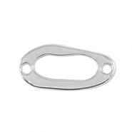 Bedels DQ metaal tussenstuk ovaal Antiek zilver (nikkelvrij)
