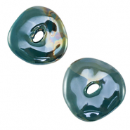 DQ Grieks keramiek kralen donut Petrol blue