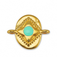 Bedels DQ metaal tussenstuk ovaal Veraman Blue-Goud (nikkelvrij)