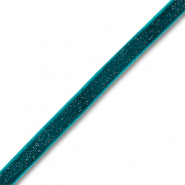 Velvet lint Teal blue-silver glitter
