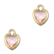 Hangers van Crystal glas hart Peach-gold