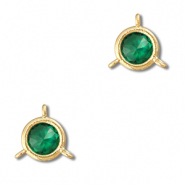 Tussenstukken van Crystal glas rond Emerald green-gold