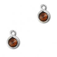 Hangers van Crystal glas rond Orange brown-silver