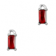 Hangers van Crystal glas rechthoek Red-silver