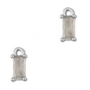Hangers van Crystal glas rechthoek Light grey-silver