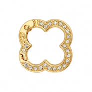 Gekleurde onderdelen sleutelhanger bloem Gold