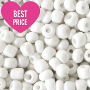 Glaskralen Rocailles 6/0 (4mm) White