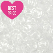 Glaskralen Rocailles 6/0 (4mm) Transparent crystal