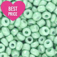 Glaskralen Rocailles 8/0 (3mm) Spring bud green