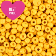Glaskralen Rocailles 8/0 (3mm) Freesia yellow
