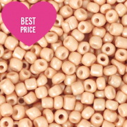 Glaskralen Rocailles 8/0 (3mm) Nude peach