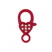 Gekleurde onderdelen karabijnslot hart Red