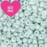 Glaskralen Rocailles 12/0 (2mm) Bleached haze blue