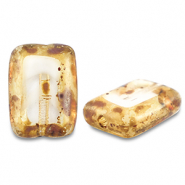 Czech kralen TCB rectangle 12x8mm Transparent- white