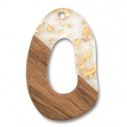 Houten hangers irregular Transparent-gold-brown