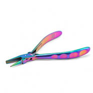 Beadsmith Chroma rond/hol-bek tang met veer Rainbow Titanium