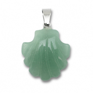 Natuursteen hangers aventurijn kwarts schelp Jade green