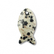 Natuursteen hangers dalmatian stone vis Greige-black