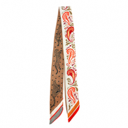 Bandana sjaal met bloemen/luipaard White-light brown-orange
