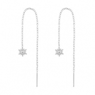 Roestvrij stalen (RVS) Stainless steel oorbellen zon Silver