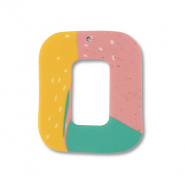 Polymeer hangers vierkant Green-pink-ochre yellow