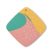 Polymeer hangers ruit Green-pink-ochre yellow