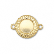 BY31&reg; Roestvrij stalen (RVS) Stainless steel tussenstuk met setting voor SS30 flatback Gold