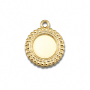 BY31&reg; Roestvrij stalen (RVS) Stainless steel bedels met setting voor SS20 flatback Gold