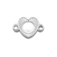 BY31&reg; Roestvrij stalen (RVS) Stainless steel tussenstuk met setting voor SS16 flatback Silver