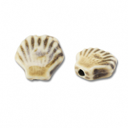 Kralen keramiek schelp Light brown